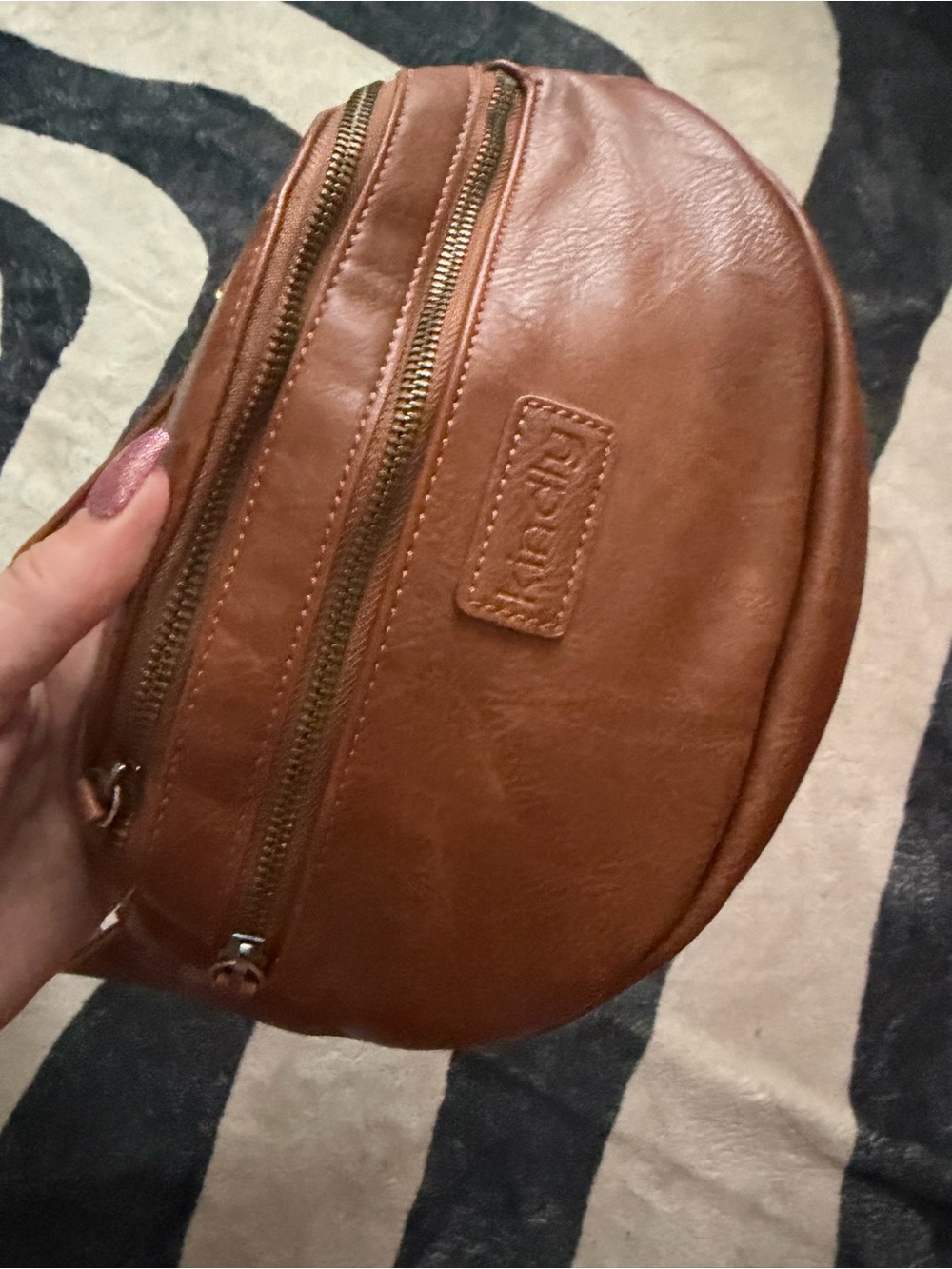 Kindly photographer Brown Leather Crossbody Belt Bag - Casual Leather Fanny Pack - Picture 4 of 6